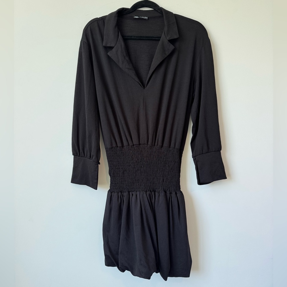 Zara Black Long Sleeve Dress with Balloon Skirt Bottom - Size S - Picture 7 of 9